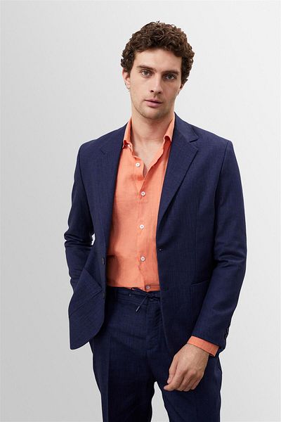 Antioch Navy Blue 100% Linen Men's Blazer Jacket