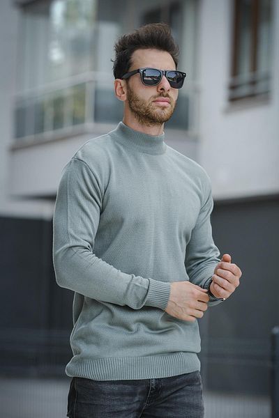 Oksit Seka 815 Cotton Slim Fit Men's Half Fisherman Sweater