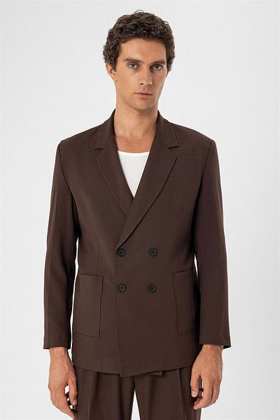 Antioch Double Breasted Men's Blazer Jacket with Coffee Bag Pocket