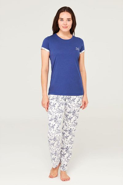 Mod Collection 3697 Costum de pijama pentru femei Indigo cu gât rotund