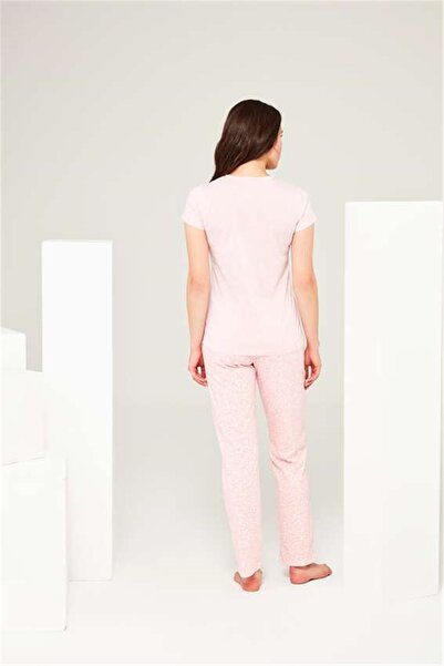 Mod Collection 3691 Kadın Pembe 3 Düğmeli Pijama Takım