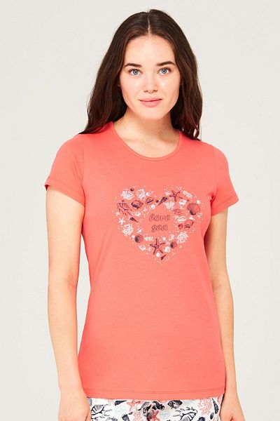 Mod Collection 3708 Model Coral Color Set Pijamale Femei - Gât Rotund