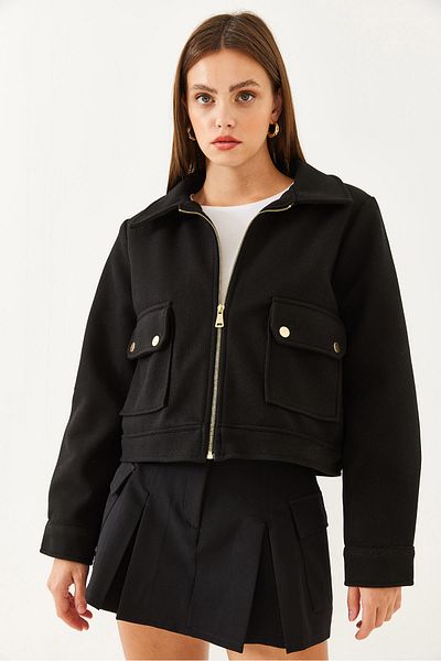 Bianco Lucci Weiche Stempeljacke für Damen mit Reißverschluss 60451004