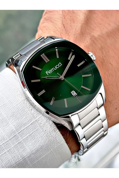 Ferrucci Silver Color Steel Band Men's Wrist Watch 033761
