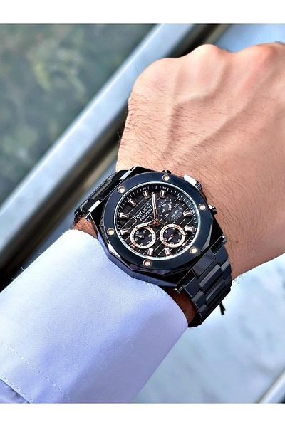 Ferrucci Black Color Steel Band Men's Wrist Watch 03366.05