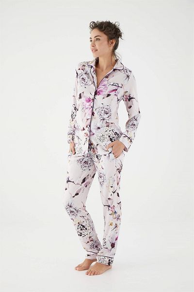 MONAMİSE Monamise Purple Long Sleeve Women's Pajama Set - 18401