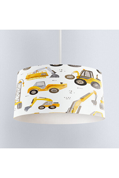Else Halı Sarı İş Makineleri Desenli Erkek Çocuk Odası Sarkıt Avize Modeli