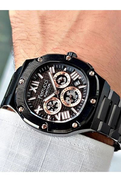 Ferrucci Black Color Steel Band Men's Wrist Watch 03315