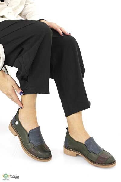 Mammamia Kadın Hakiki Deri Günlük Ortopedik Bağcıksız Klasık Tarz Ayakkabı M2...