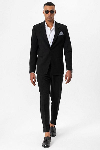 Antioch Black Unlined Single Button Men's Blazer Jacket