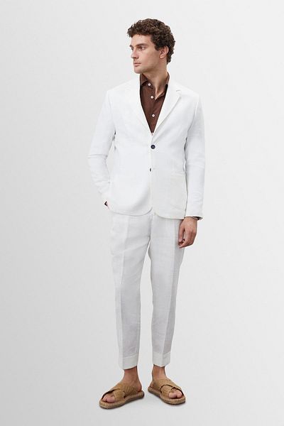 Antioch White 100% Linen Men's Blazer Jacket