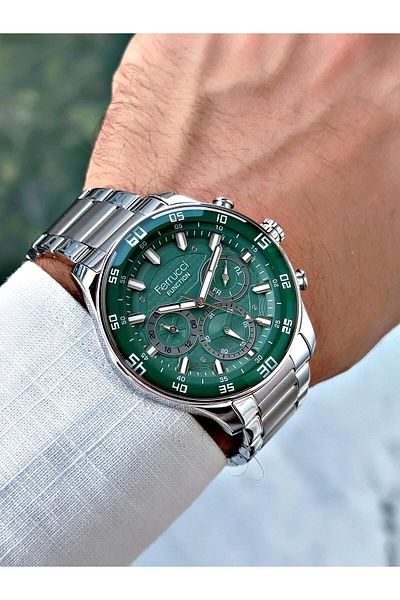 Ferrucci Silver Color Steel Band Men's Wrist Watch 033741 "