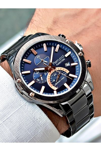 Ferrucci Anthracite Color Steel Band Men's Wrist Watch 03247