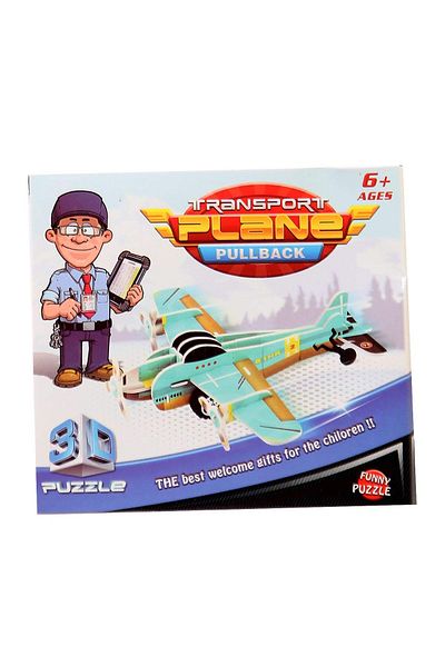 Funny Toys 3D Puzzle Box Transport Plane Pullback 1