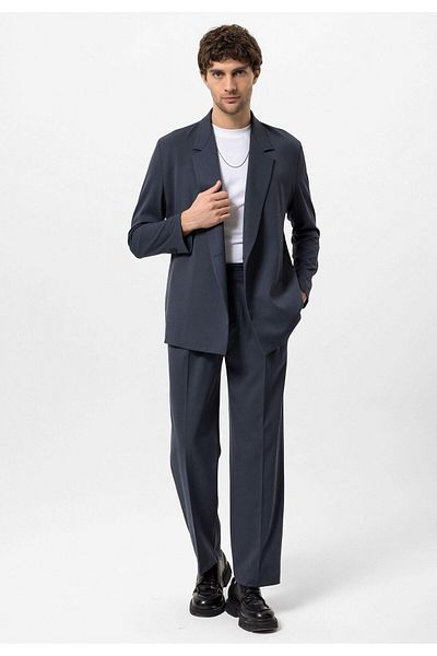 Antioch Smoked Double Breasted Closure Hidden Pocket Men's Blazer Jacket
