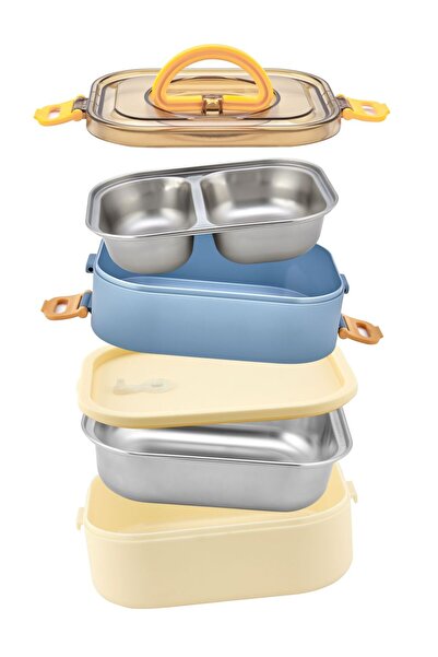 Genel Markalar Yeni Nesil Sefer Tası Lunch Box Beslenme Kabı Paslanmaz Çelik 1300 ml