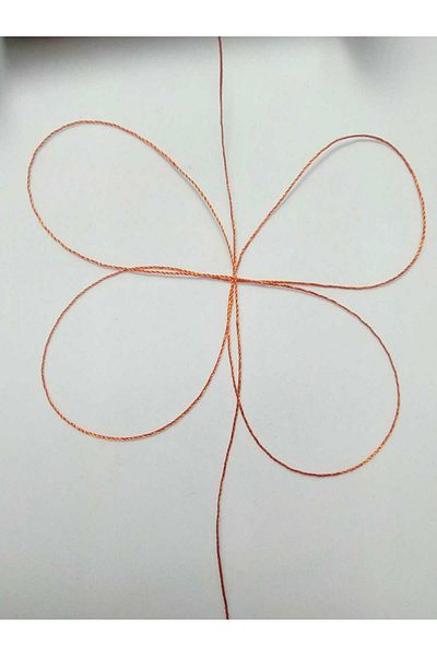 Eskişehir hobi sanat 400 Meters Red Rosary String - 0.5 mm Brick Color