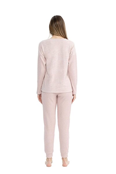 U.S. Polo Assn. ΒΑΣΗ. Polo Assn. 17088 - Σετ γυναικεία μακρυμάνικη πιτζάμες Pink Melange