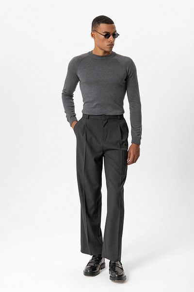 Antioch Smoked Crew Neck Slim Fit Knitwear Sweater