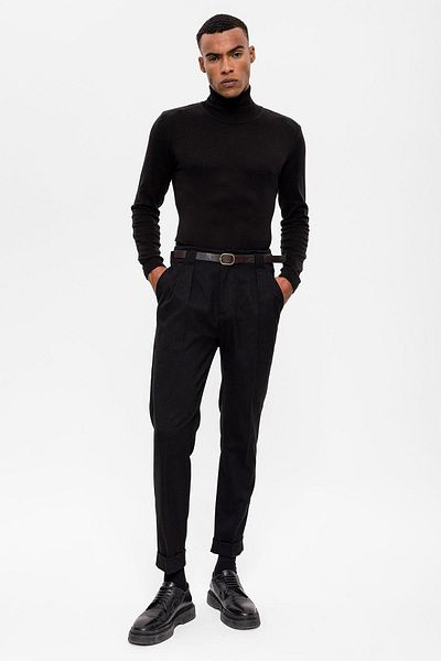 Antioch Black Full-Necked Men's Knitwear