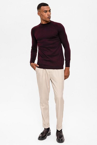 Antioch Plum Half-Necked Men's Knitwear