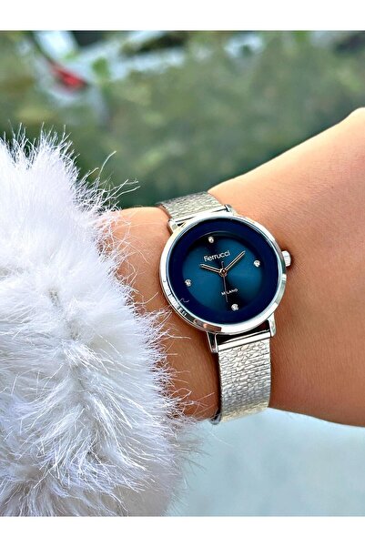 Ferrucci Silver Color Straw Cord Women Wrist Watch 03379