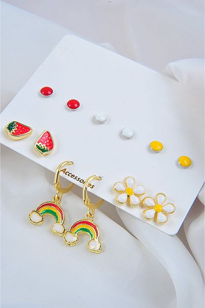 twingold Gold Color Rainbow - Daisy and Strawberry Design, Set of 12