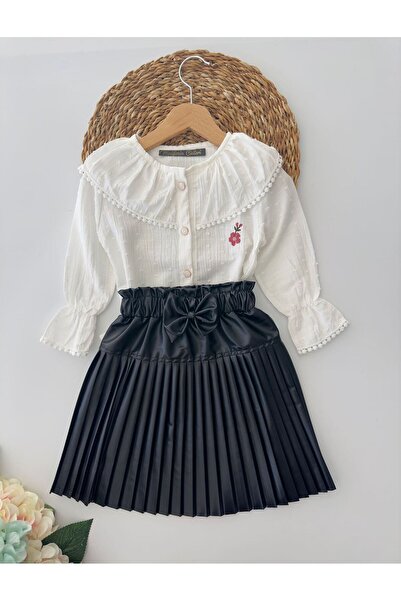 Minigimin Cicileri بدلة للفتيات الصغيرات بتصميم زهور مطرزة بالزهور مع تنورة م...