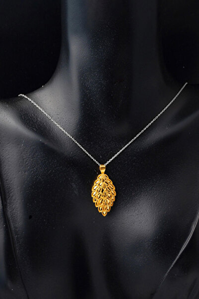 Bilezikci Yaprak Tasarım 22 Ayar Altın Kolye Ucu
