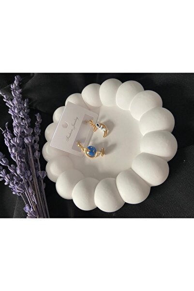 Morena Dünya astronot ve ay detaylı çift çelik küpe