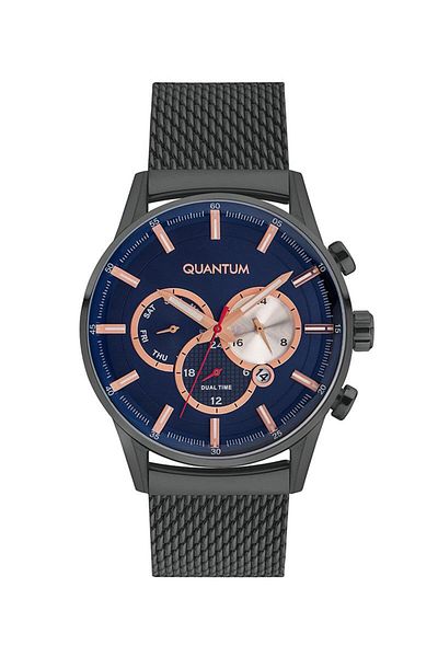 Quantum Adg694.090 Smoked Wicker Men's Wristwatch - Ion Plated