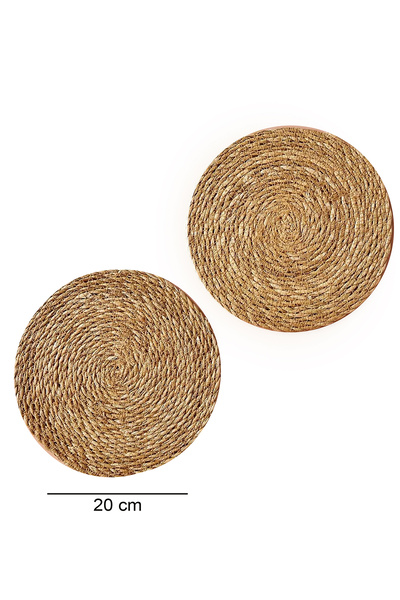 HOMİNG Homing 2-Piece Natural Wicker Trivet Set 241685