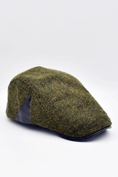Külah Khaki Men's Sports Cap - Wool, Textured Leather and Accessories