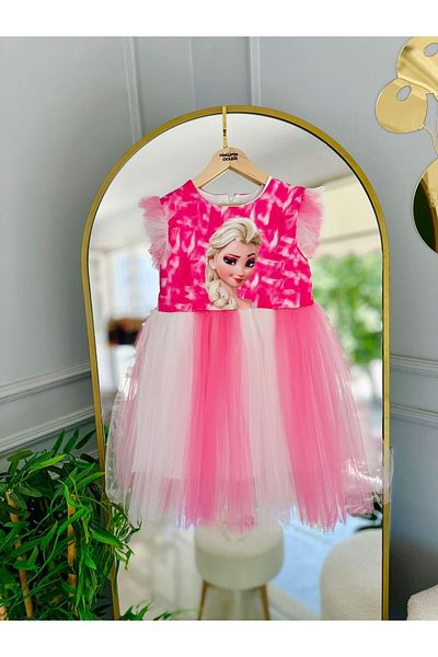 Minigimin Cicileri Sărbătoarele și coroana mamei Elsa Mini în tul roz pentru fete 9-12