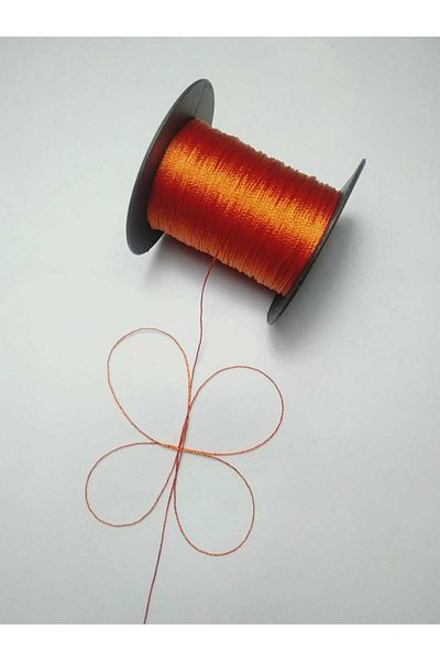 Eskişehir hobi sanat 100 Meters Red Rosary String - 0.5 mm Brick Colored