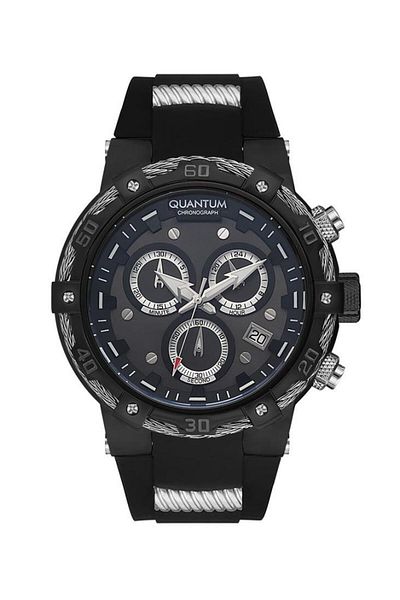 Quantum Hng688.651 Black Silicone Cord Men's Wristwatch
