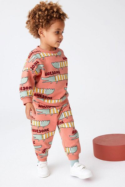 Minigimin Cicileri Unisex My Mini Jogger Suit - Crocodile Printed