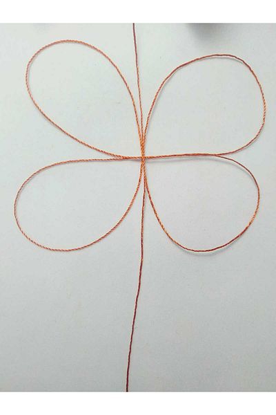 Eskişehir hobi sanat 50 Meters Red Rosary String - 0.5 mm Brick Color