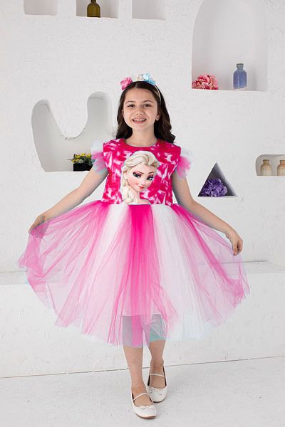 Minigimin Cicileri Sărbătoarele și coroana mamei Elsa Mini în tul roz pentru fete 9-12