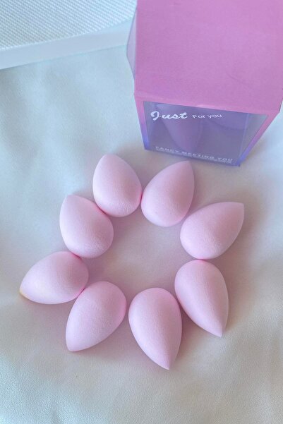 TAKIŞTIR Pembe Renk 8´li Pürüzsüz Dokulu Makyaj Süngeri Seti (Küçük Boy)