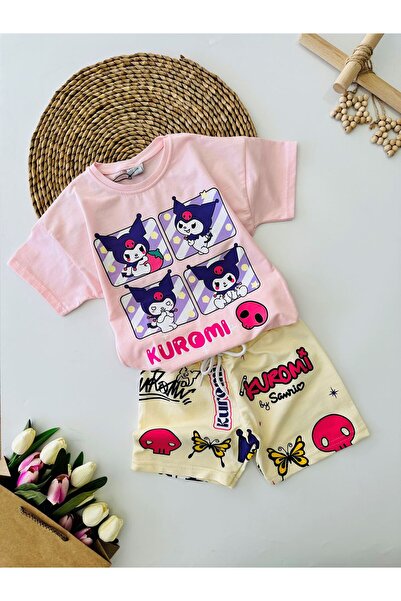 Minigimin Cicileri Krmi Pattern letnji set za devojčice od 2 delova - roze