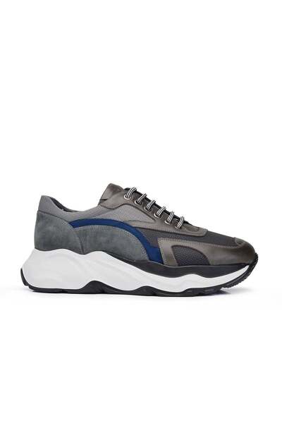 Nevzat Onay Hakiki Deri Gri Erkek Sneaker Ayakkabı