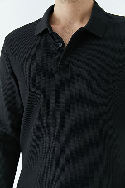 ModaPlaza Чоловічий поло з коміром Gipeli Waffel Sweat 5708