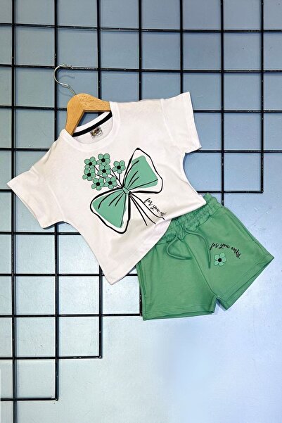 Minigimin Cicileri Комплект за момичета с зелен цветен мотив - Miniğimin Cici...