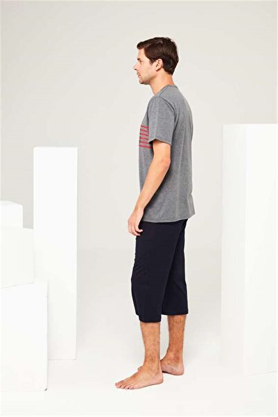 Mod Collection 3653 Чоловічий антрацитовий комплект піжами капрі