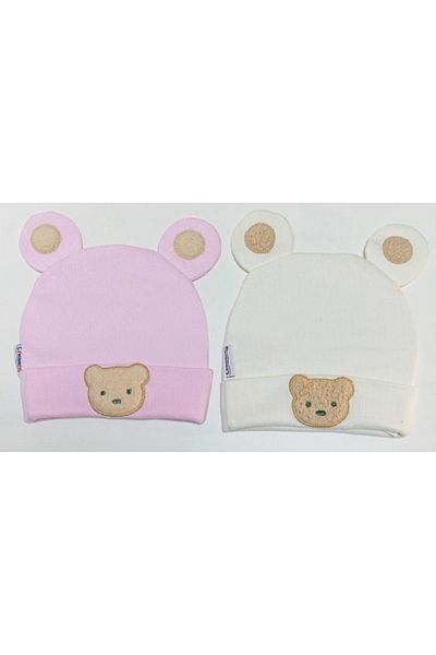 neocotton Cotton Striped Baby Beanie Teddy Bear - Knitted Combed Cotton