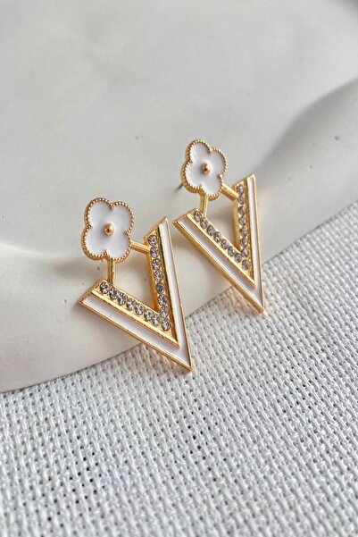 DEMOKAN Kadın Küpe Yonca V Model Küpe