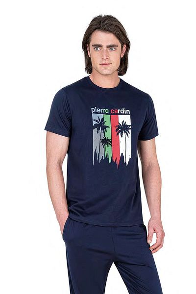 Pierre Cardin 6041 Ανδρικό κοντομάνικο σετ πιτζάμες Navy Blue