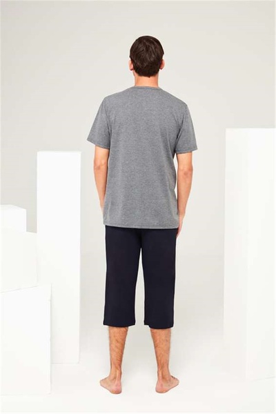 Mod Collection 3653 Чоловічий антрацитовий комплект піжами капрі