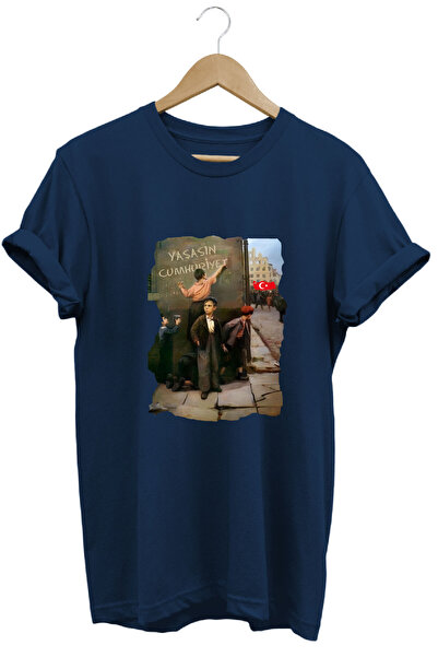The Baski Živela Republika 29. oktobar T-shirt od 100% pamuka, premium tamnop...